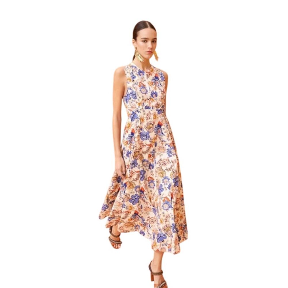 ULLA JOHNSON Kaiya Dress Magnolia Floral Midi 8 NWT